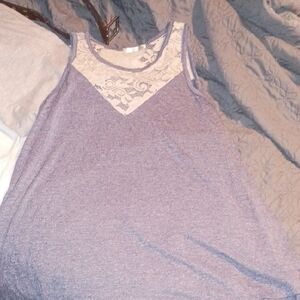 Lavender Lace Detail Tank Top